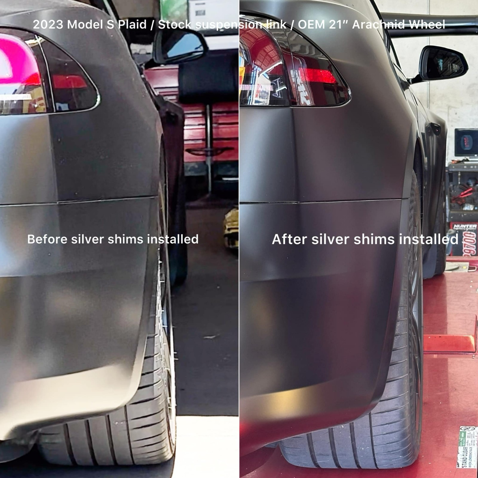 Tesla Model S Inner tire wear solution - Camber Shims 1.5 degree reduction