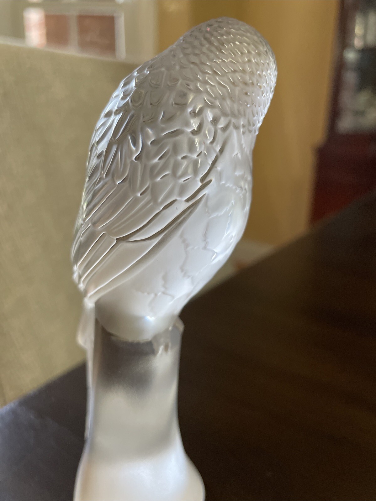 Lalique France Crystal Perruche Parakeet Bird Figurine- MINT