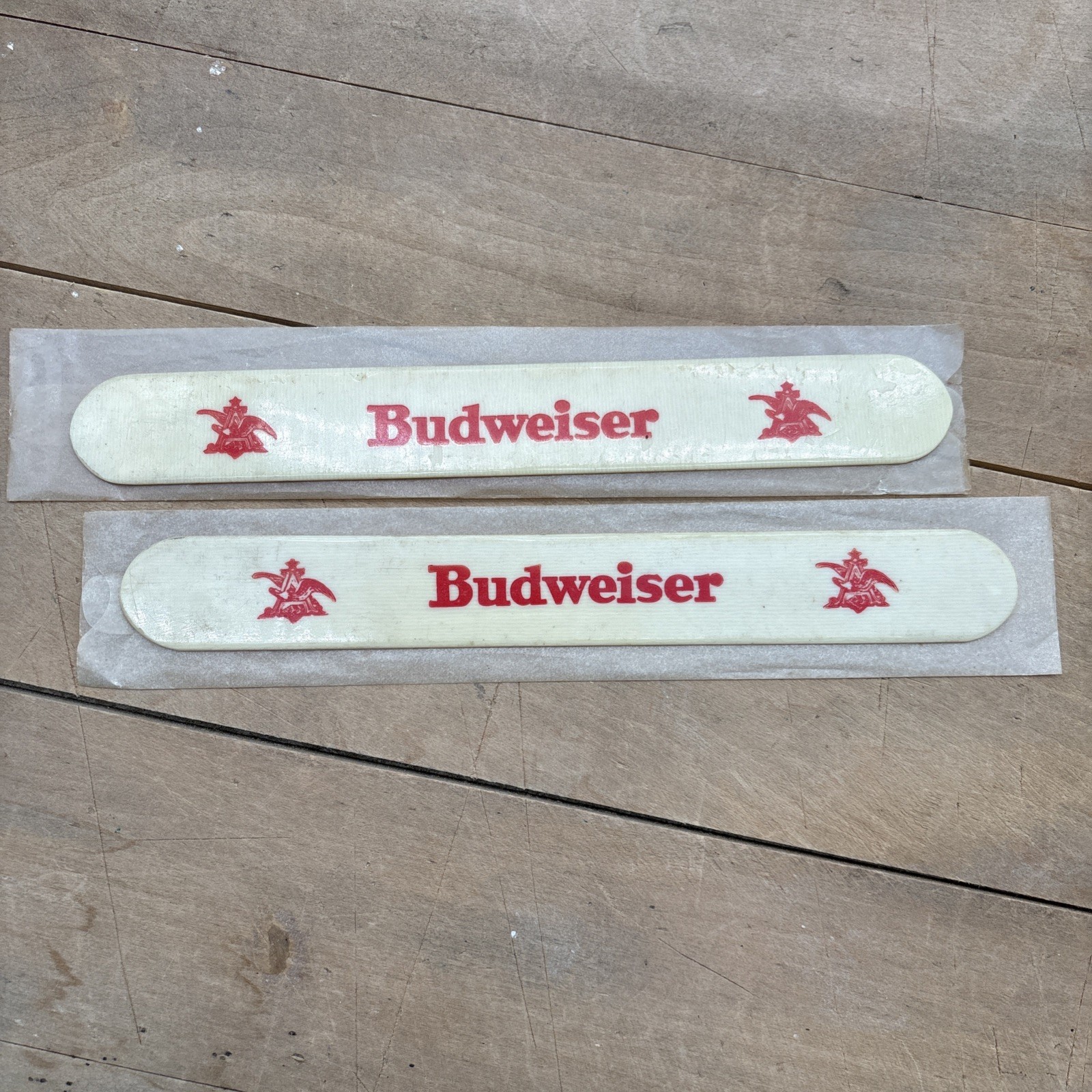 Vintage 1950s Budweiser Foam Scraper Breweriana Celluloid Lot Of 2 New Old Stock