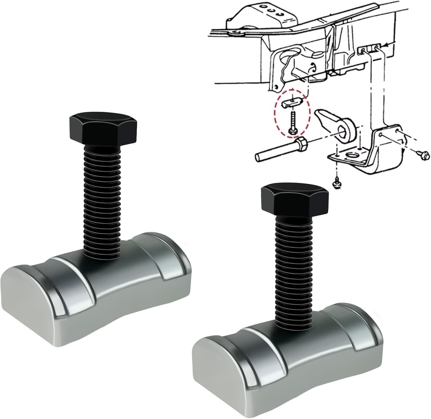 Torsion Bar Adjustment Bolt and Lock Nut Fit for Chevrolet Silverado Tahoe GM...