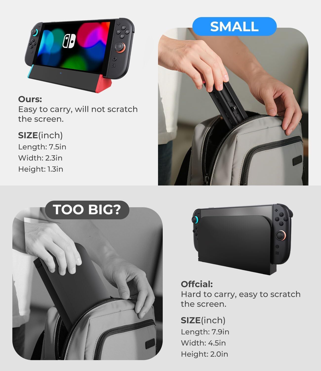 SIWIQU Switch 2 TV Dock 4K@120Hz Charging Dock Station For Nintendo Switch2 100W