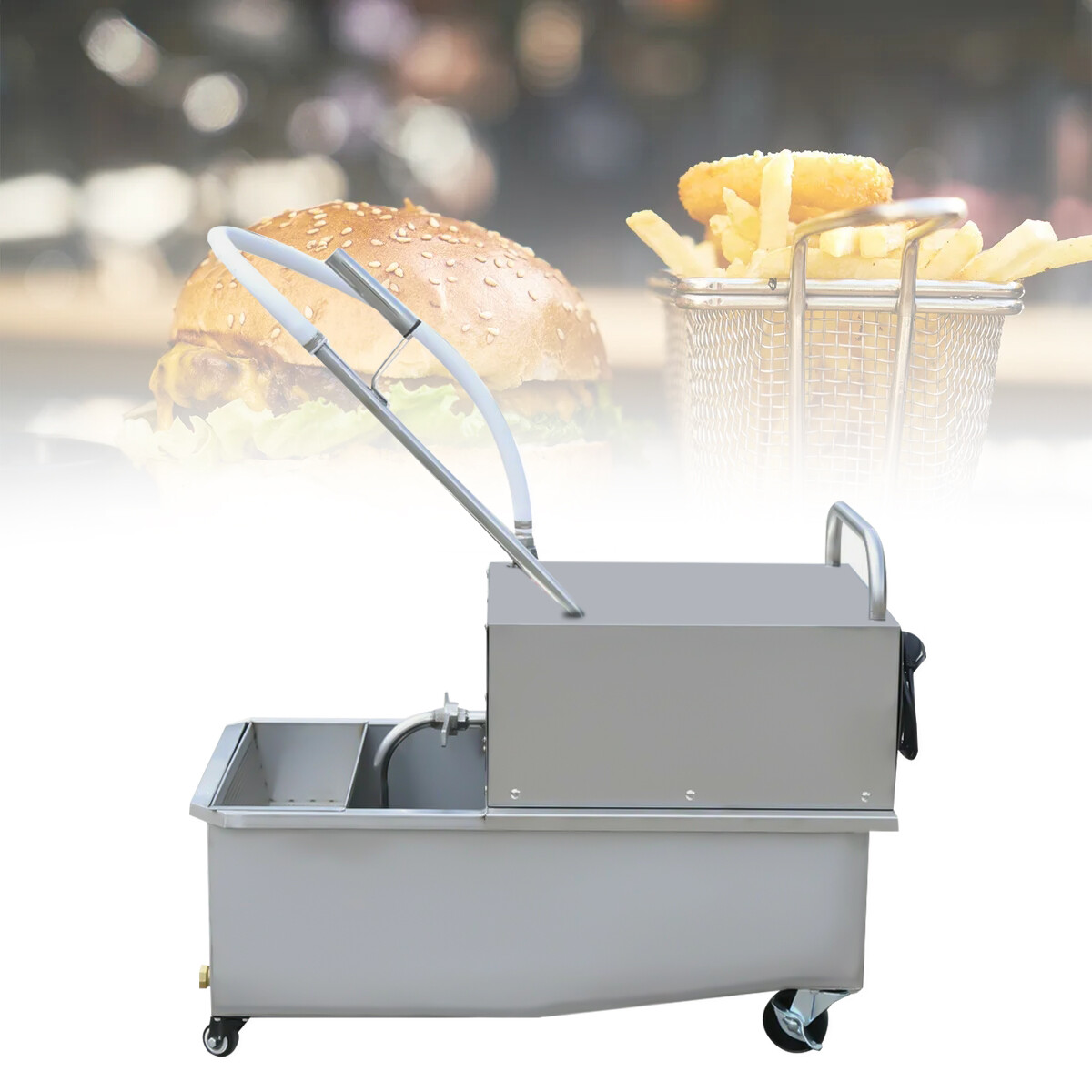Commercial Fryer Oil Filter Cart Machine Kitchen Oil Filter System USA