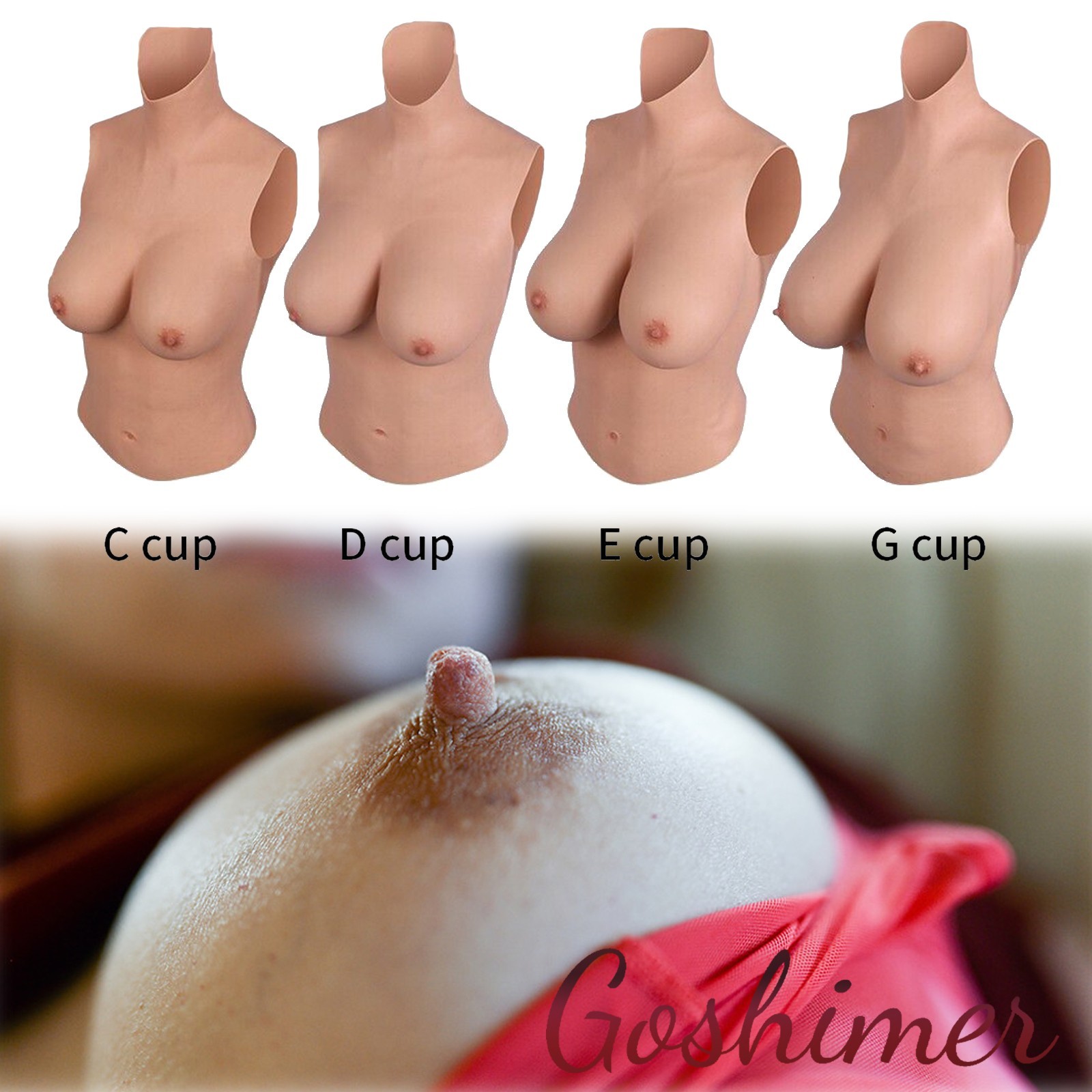 B-H Cup Realistic Breast Forms Silicone Fake Boobs For Crossdresser Drag Queen