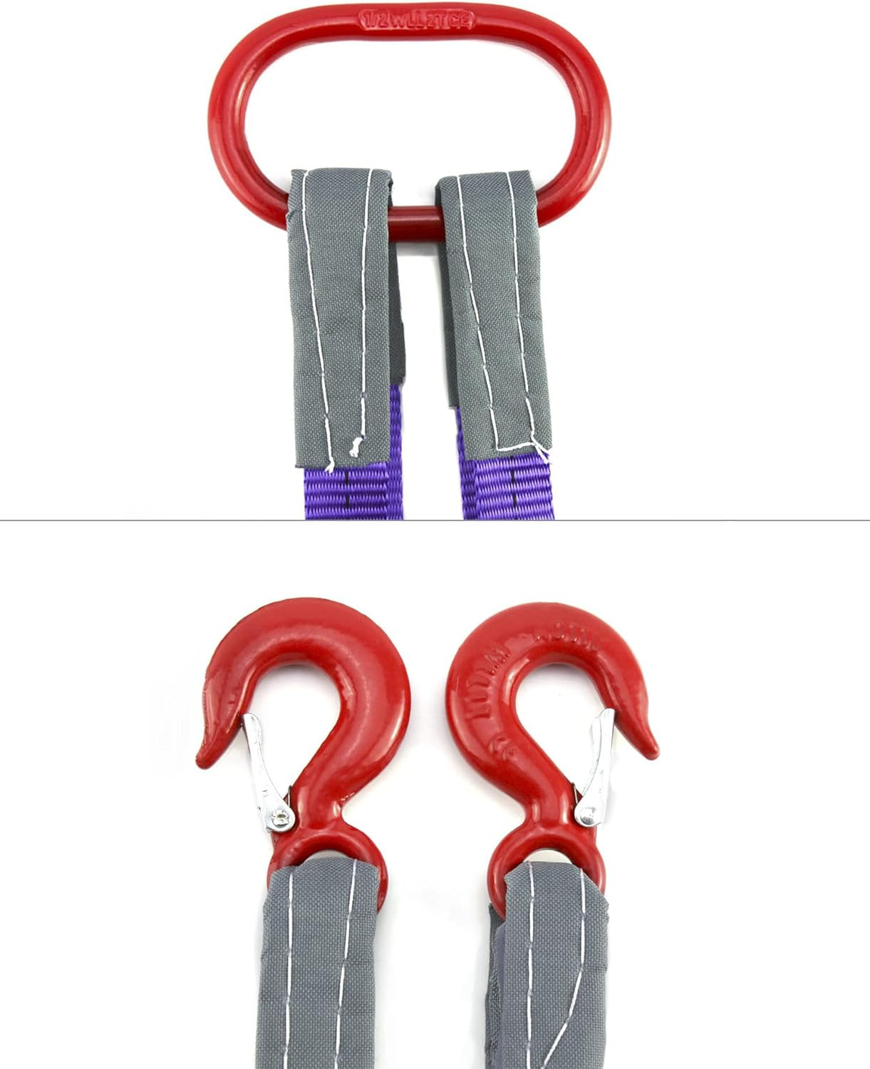 Lifting Slings Straps with Hooks - 5 Feet, 4409 Pounds Capacity, 2 Pack Polyeste