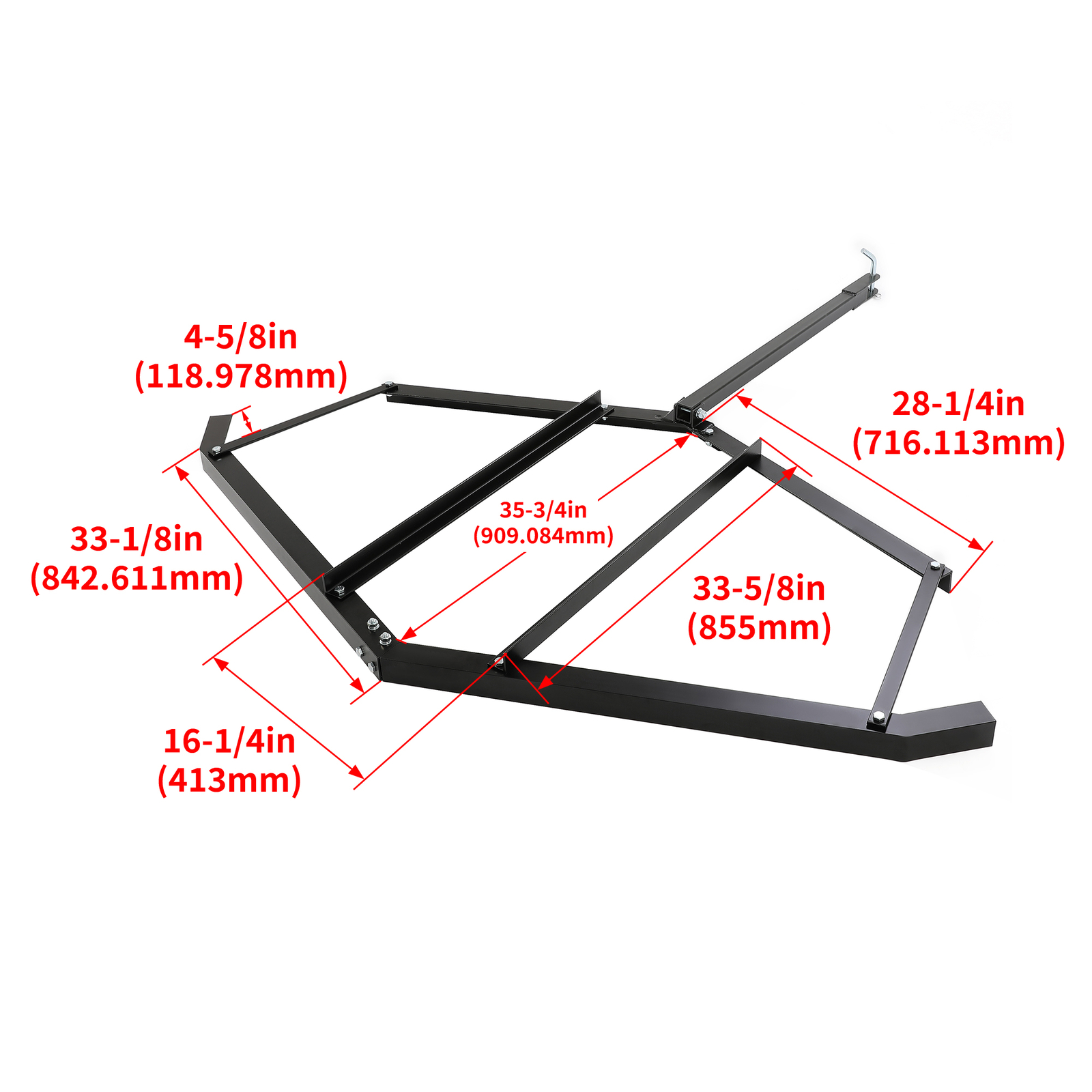 Tow Behind Drag Harrow 72" Width For Garden Lawn Tractor Adjustable Center Bars