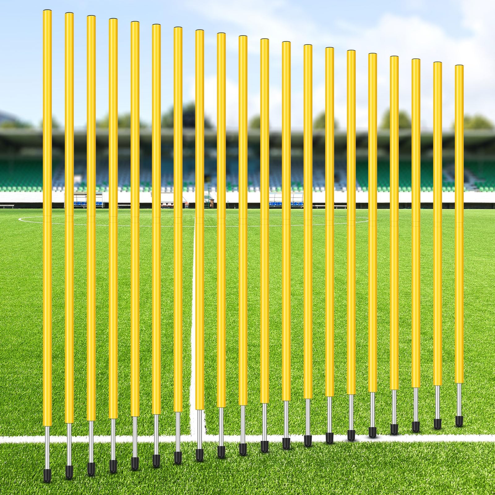 Training Agility Poles 5ft Forza Slalom Adjustable Soccer Training Poles Socc...