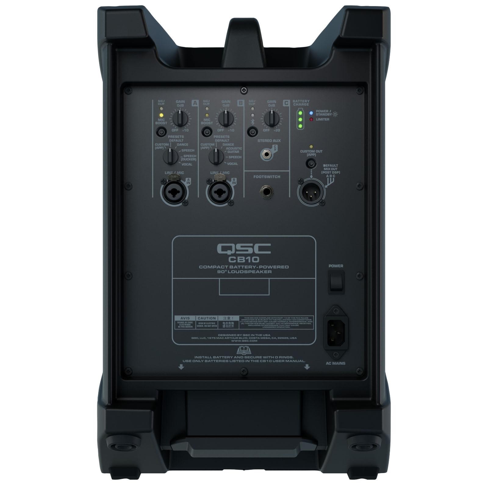 QSC CB10 10" Compact Portable Battery-Powered Loudspeaker System - Open Box Mint