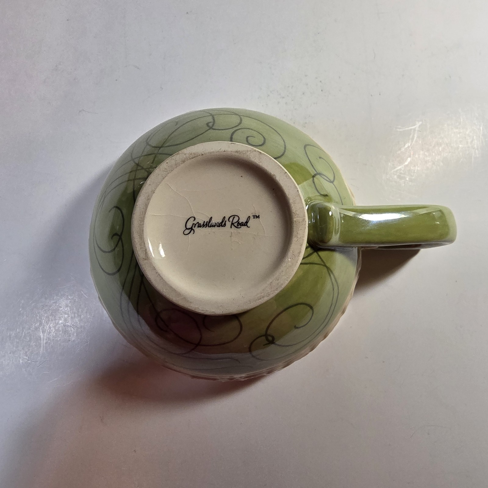 Grasslands Road Nesting Teapot Celtic Inspired Design Floral Green Cream 2 Piece