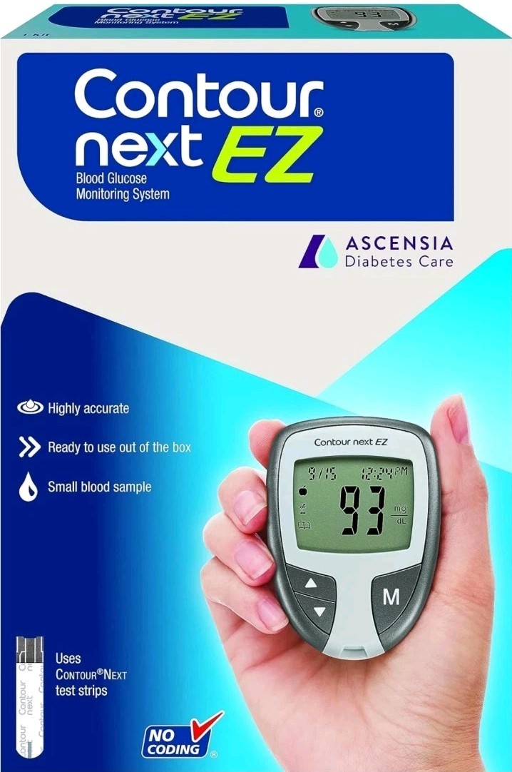 CONTOUR NEXT EZ Blood Glucose Monitor All-In-One Kit with Test Strips, Accurate