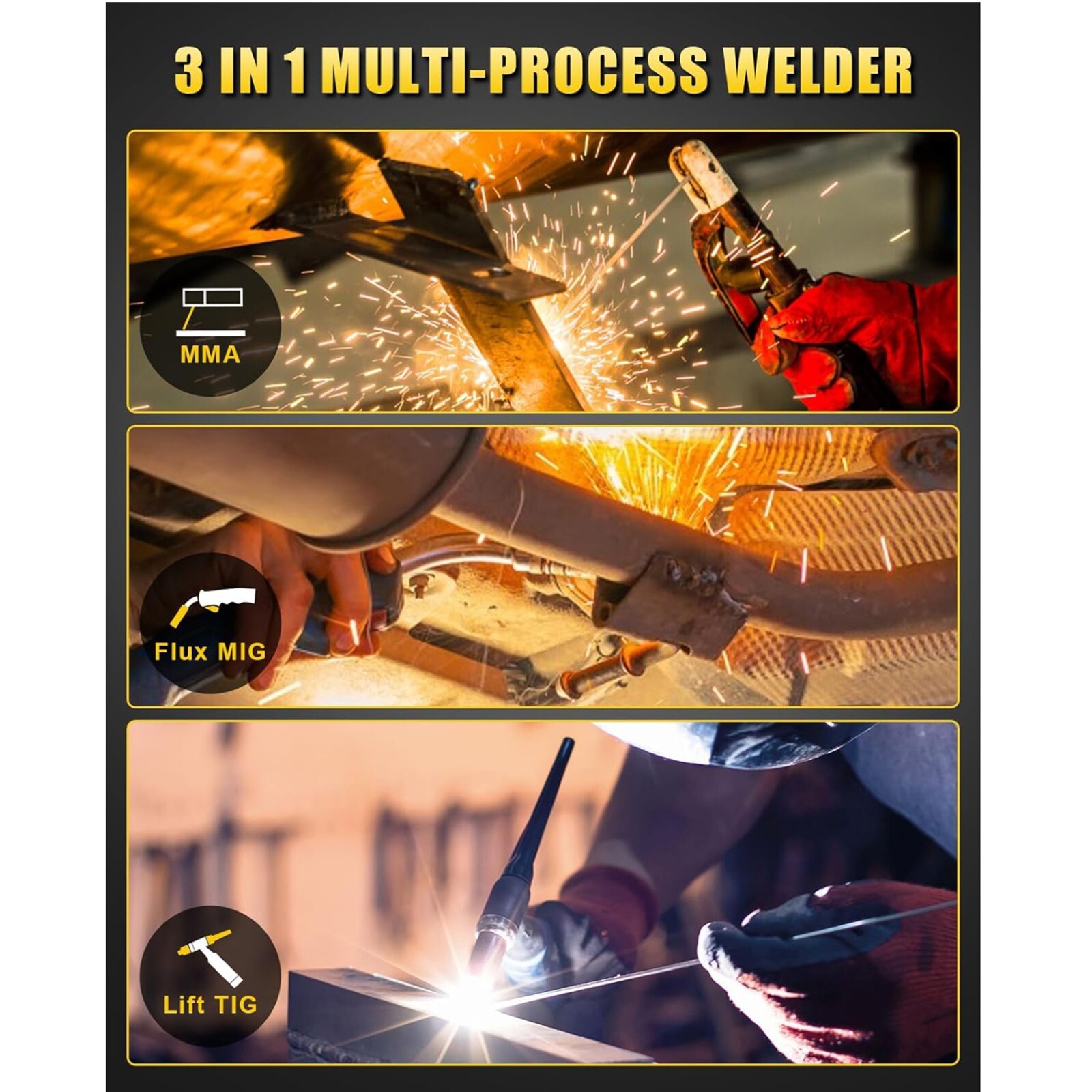 135A Mig Welder Intelligent Portable IGBT Inverter 110V 3-in-1 Welding Machine
