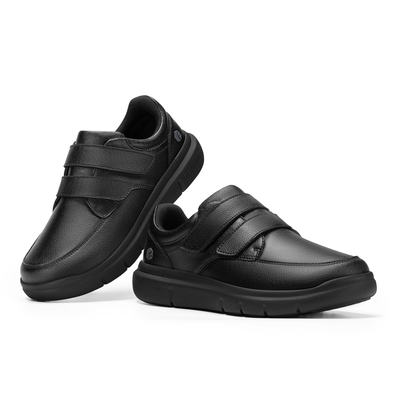 FitVille Mens Extra Wide Leather Diabetic Shoes Business Casual Dress Sneakers