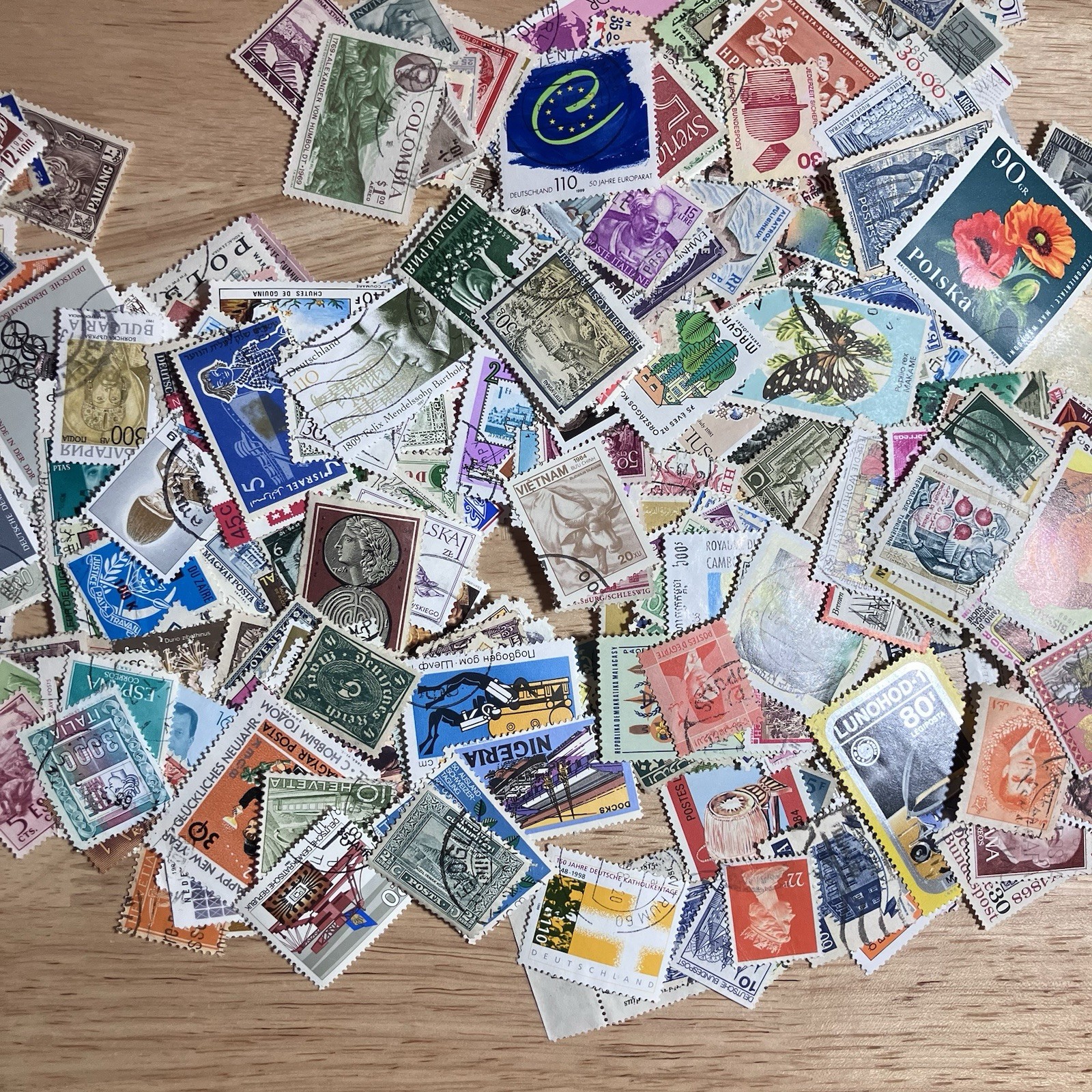 Vintage World Stamp Lot  Mixed International Historic Lot of 10 Stamps
