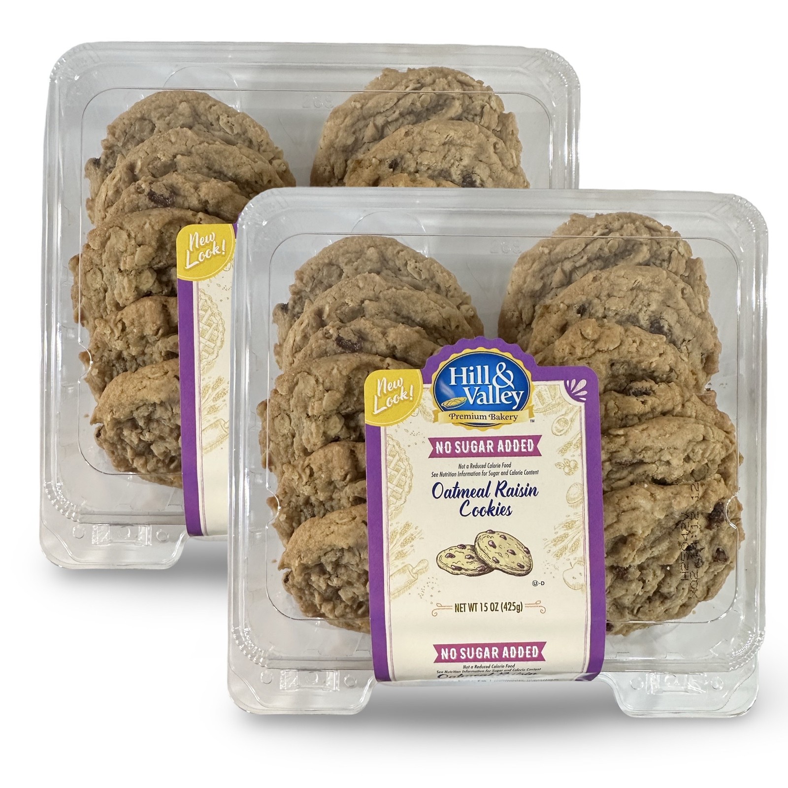Hill & Valley Sugar Free Oatmeal Raisin Cookies | 15 Ounce | 2-Pack