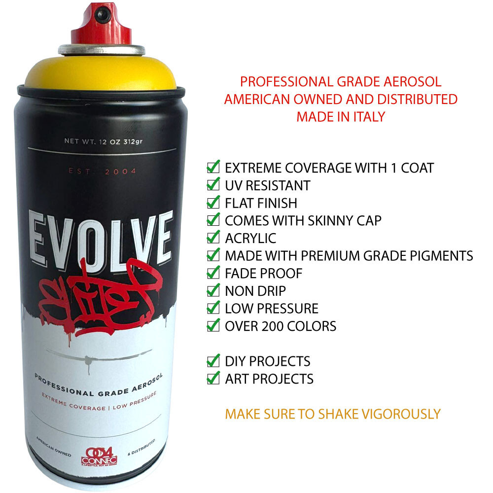 Evolve Elite 12 pack, Medium Pressure - Aerosol Art Spray Paint Set