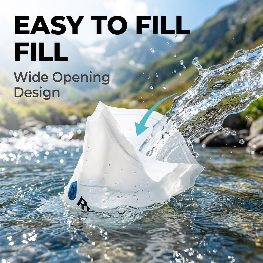 2L Collapsible Water Bag, 28Mm Thread TPU Hydration Canteen Compatible with Sawy