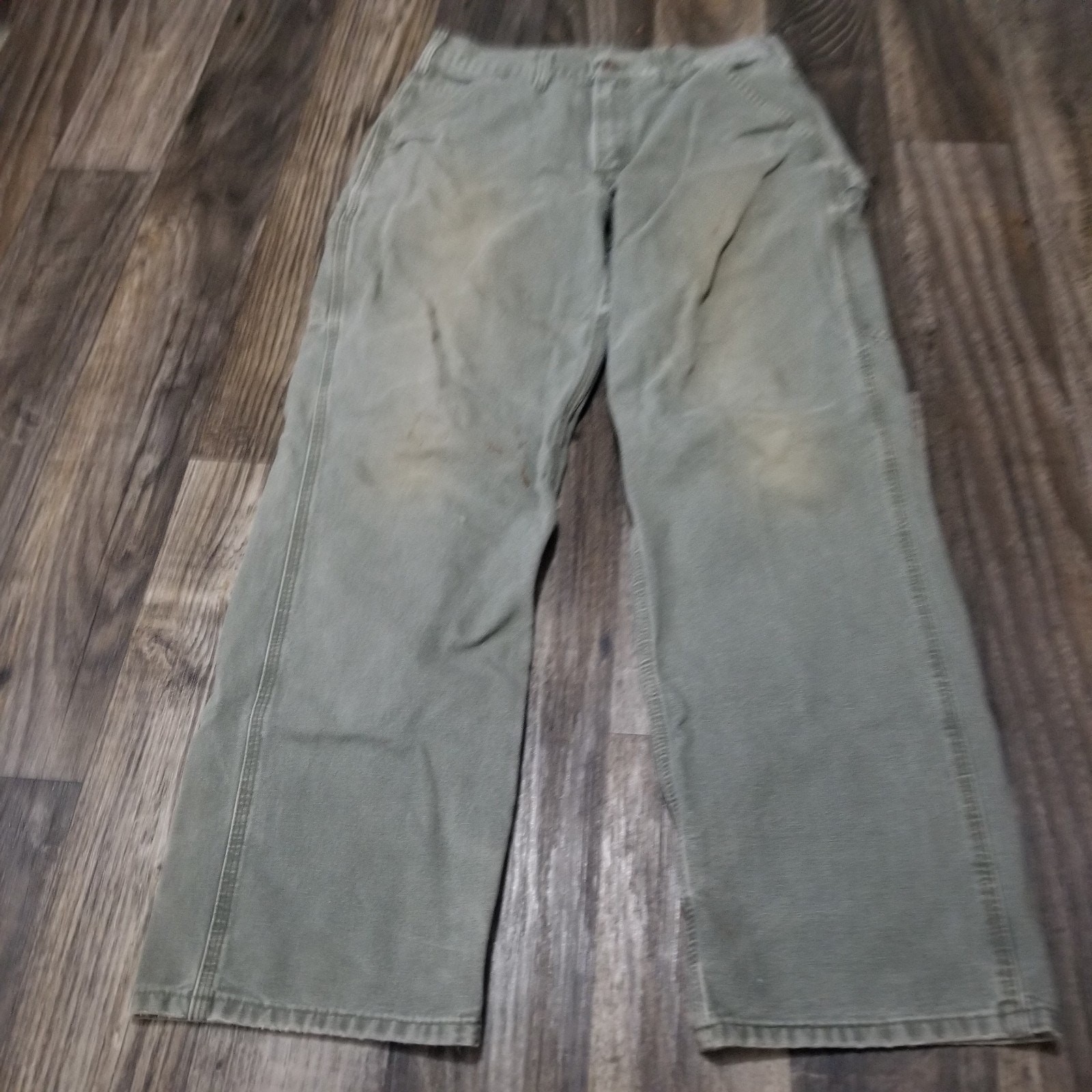 Carhartt Pants Men's 32x32 Moss Green Carpenter Dungaree Fit Canvas Duck B11 MOS