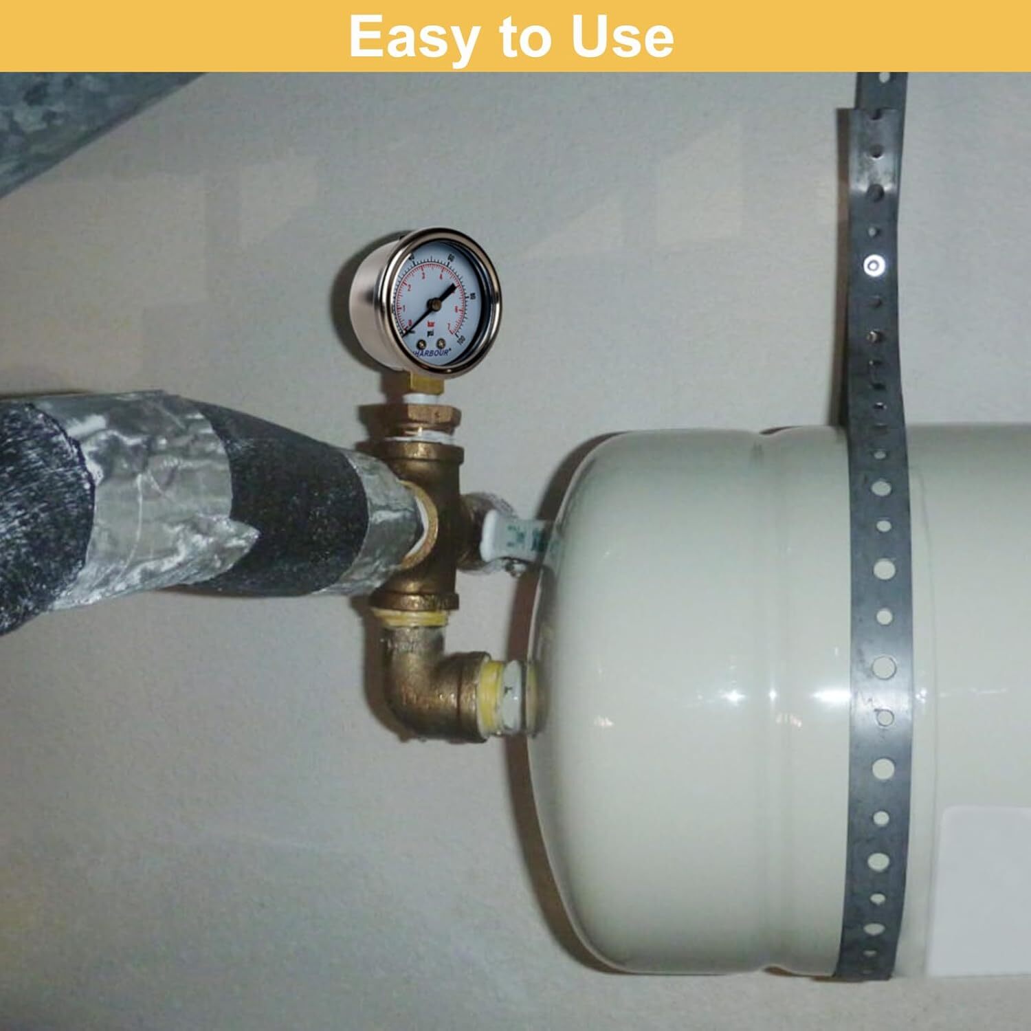 Water Well Pump Liquid Filled Side Lower Mount Pressure Gauge 0 to 100 PSI