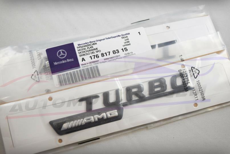 TURBO For AMG Emblem Side Fender Matte Black Badge Logo Sticker CLA45 GLA45