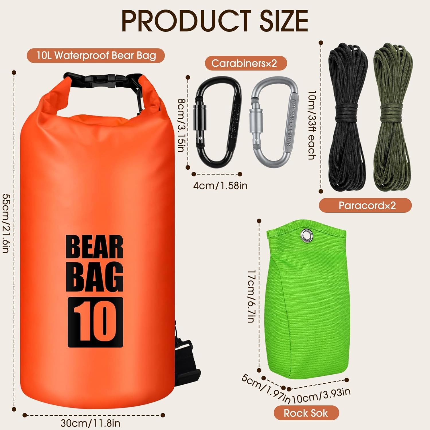 Bear Food Bag Hanging System, Bear Bags for Food Backpacking, Ultralight 10L