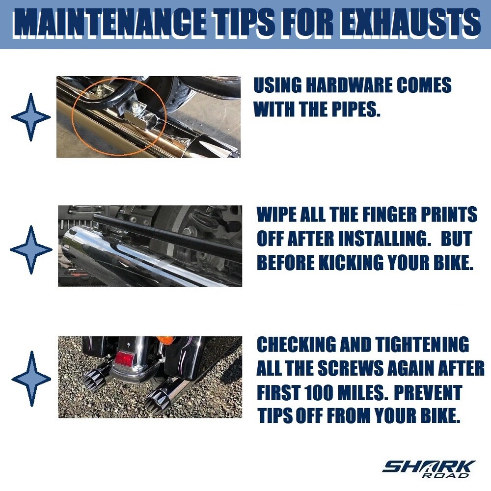 33”Fishtail Exhaust Pipe Slip Ons for Harley Touring 95-16 Road King, Road Glide