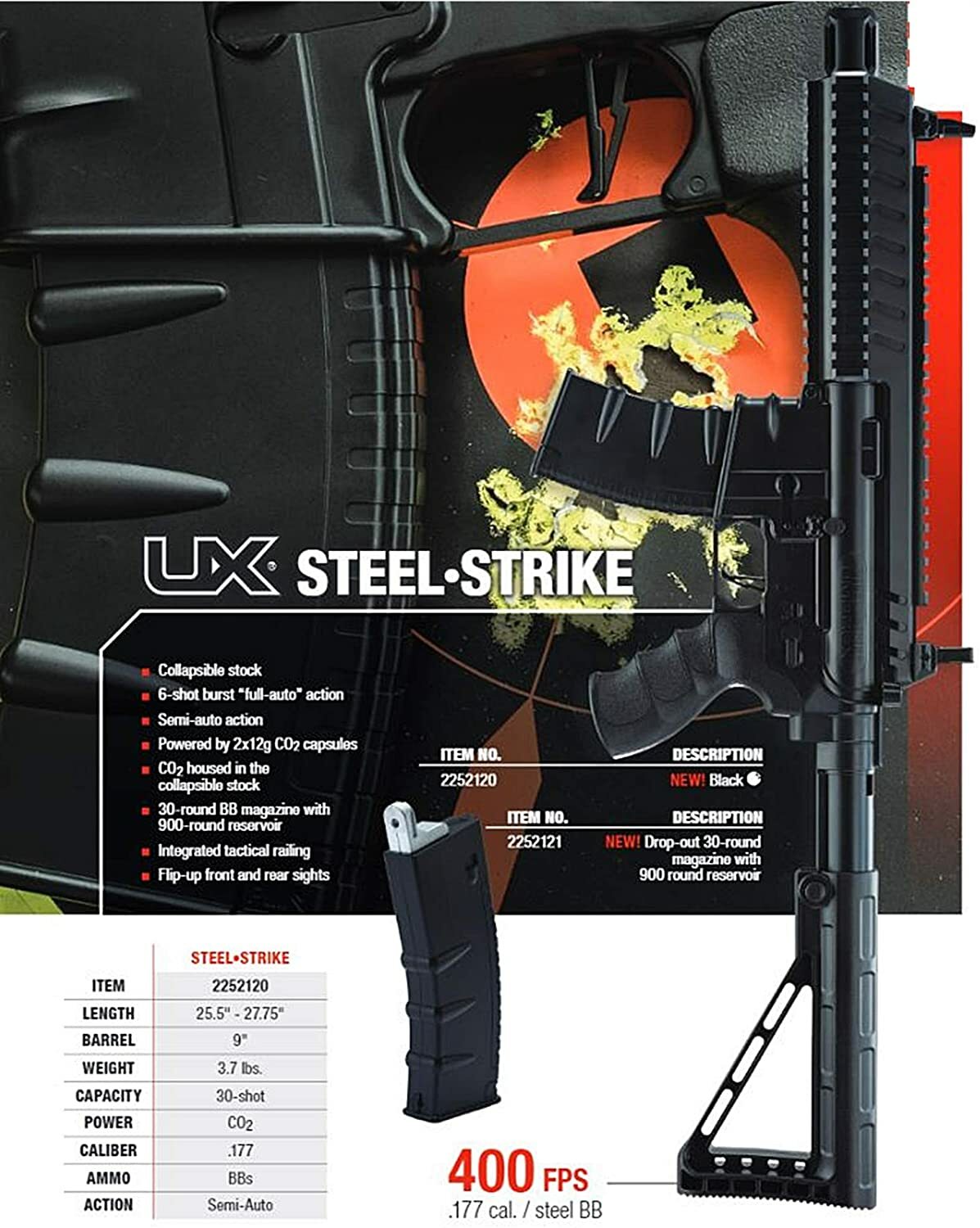 Umarex Steel Strike .177 Cal Air Gun Rifle w/ BB Jug & CO2 Bundle (2252120)