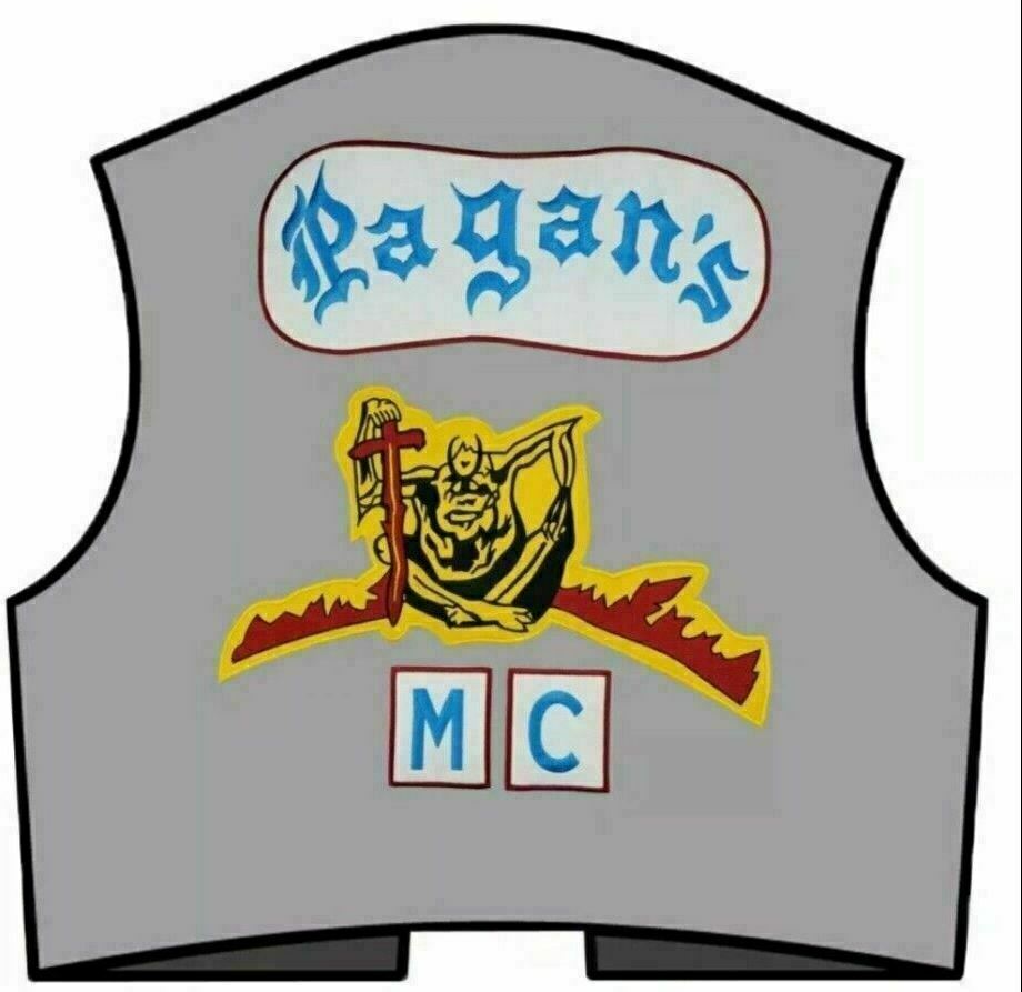 Patches Pagans Motorcycle iron on Biker Rider Vest MC Embroidered Back Jacket