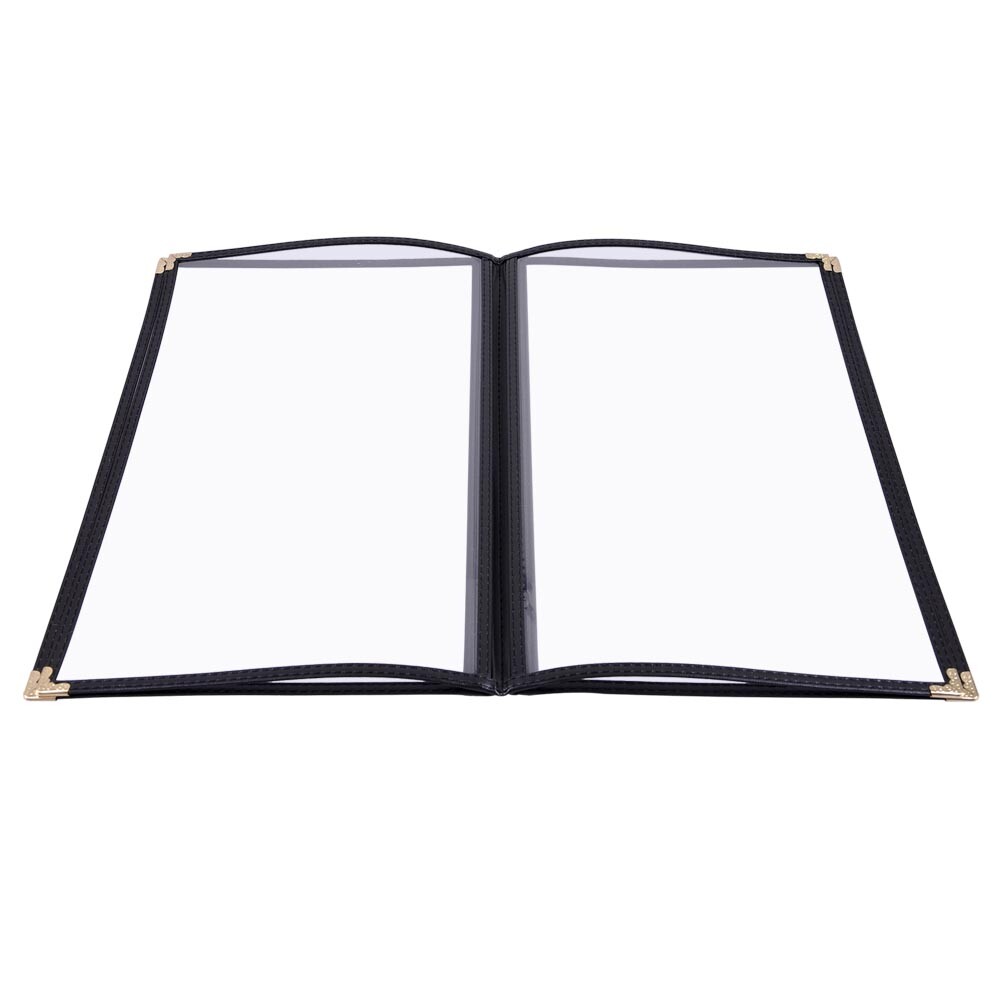 WeChef 20PCS Restaurant Cafe Menu Covers 8.5"x14" 4 Page 8 View Black Trim