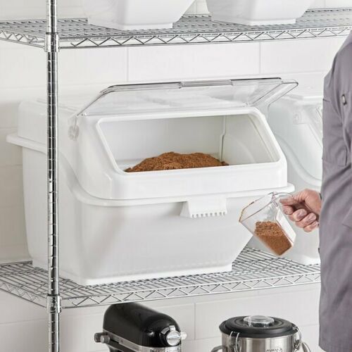 12.6 Gallon 200 Cup Shelf Ingredient Bin w/ 2 1/2 Cup Measuring Flip Lid Scoop