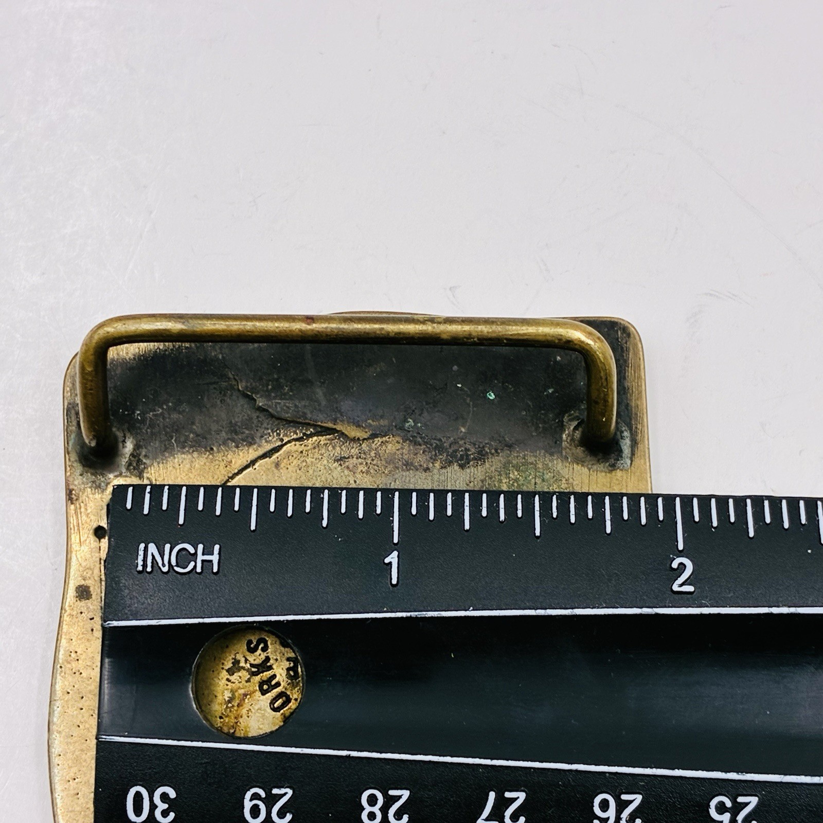 1983 Conoco Lake Charles Refinery 3"x2.25" Brass Buckle 1.75" Belt Width a196