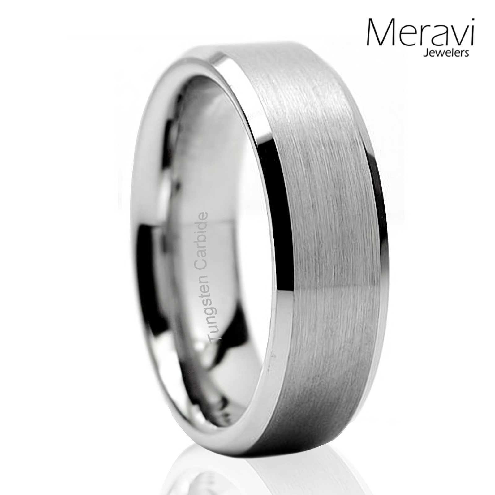🔥 Tungsten Carbide Wedding Band Ring Brushed Silver Mens Jewelry Size 6-15
