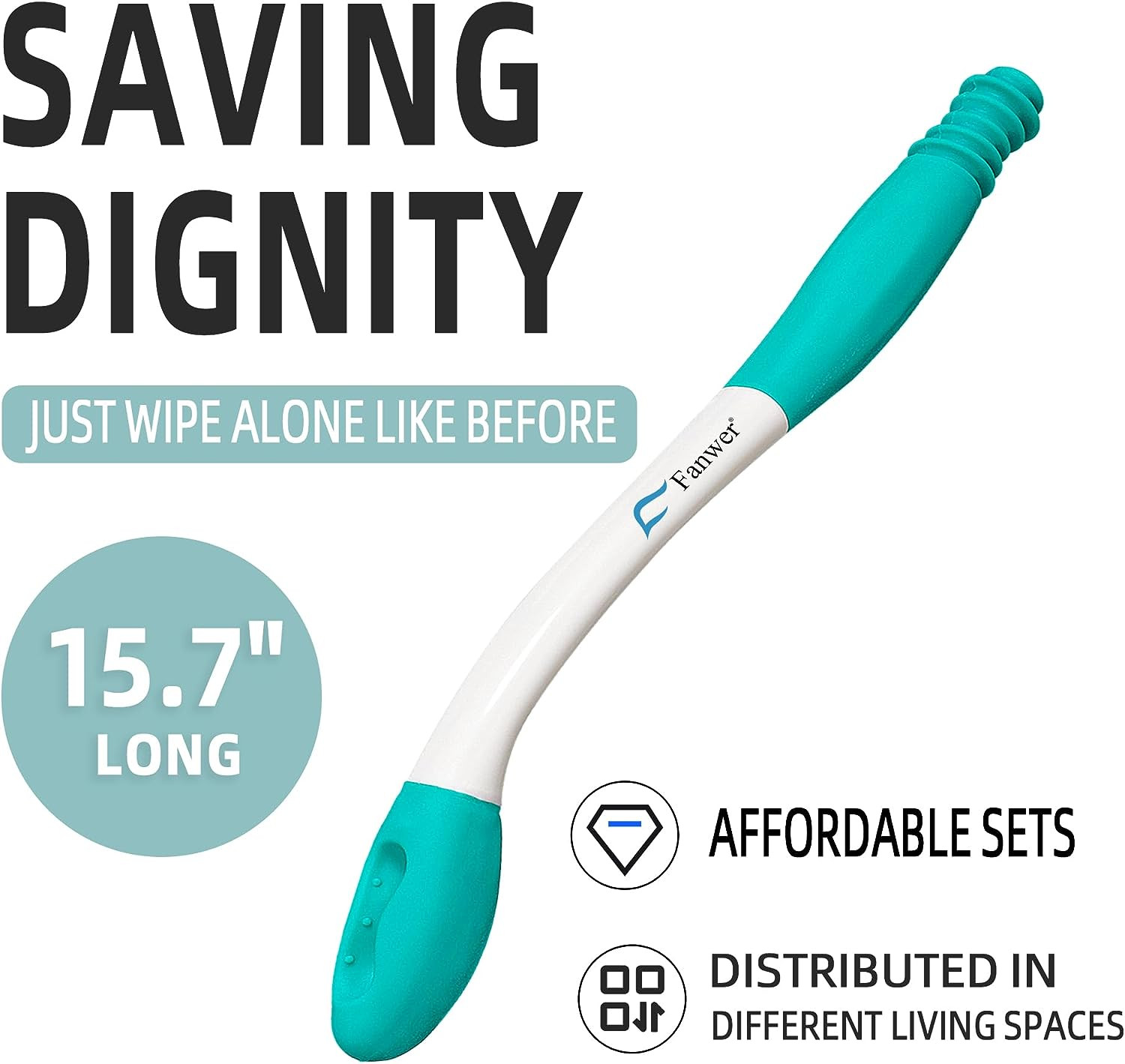 Toilet Aids for Wiping Bottom - 15.7" Long Reach Comfort Butt Wiper Tools