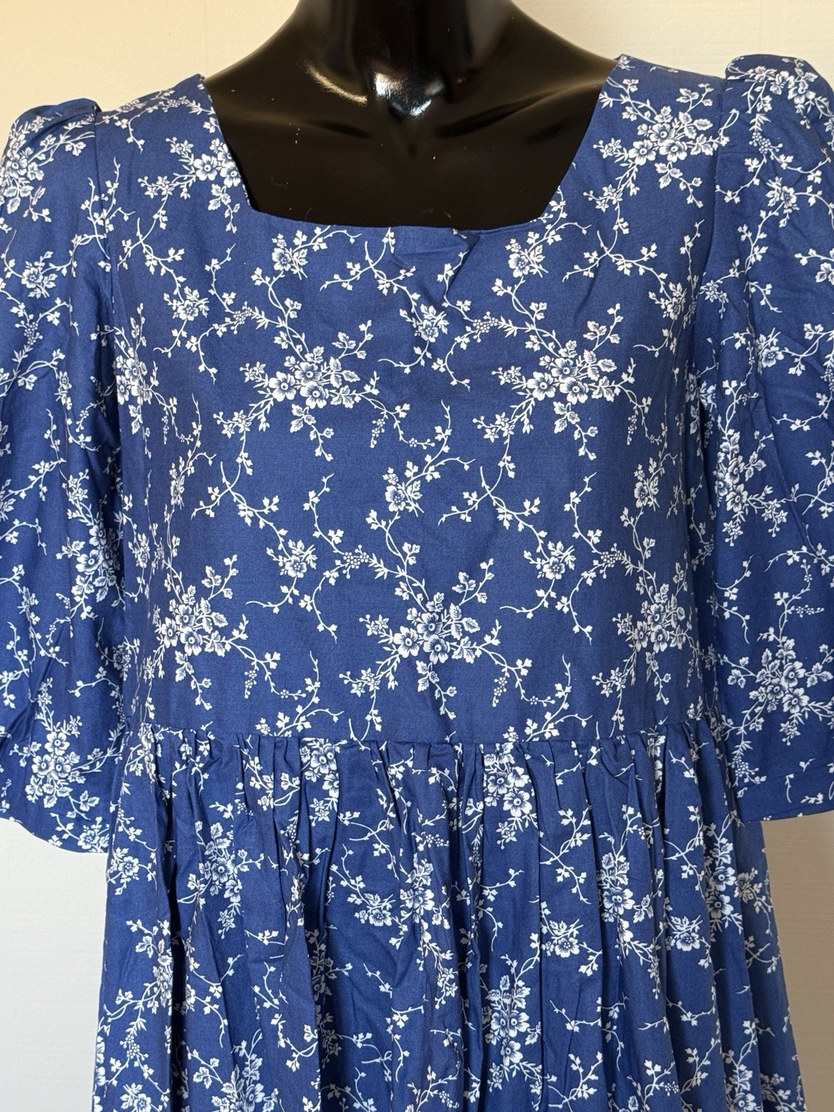 NEW Colonial Williamsburg Reproduction Ball Gown Dress Blue Floral Women’s 9/10