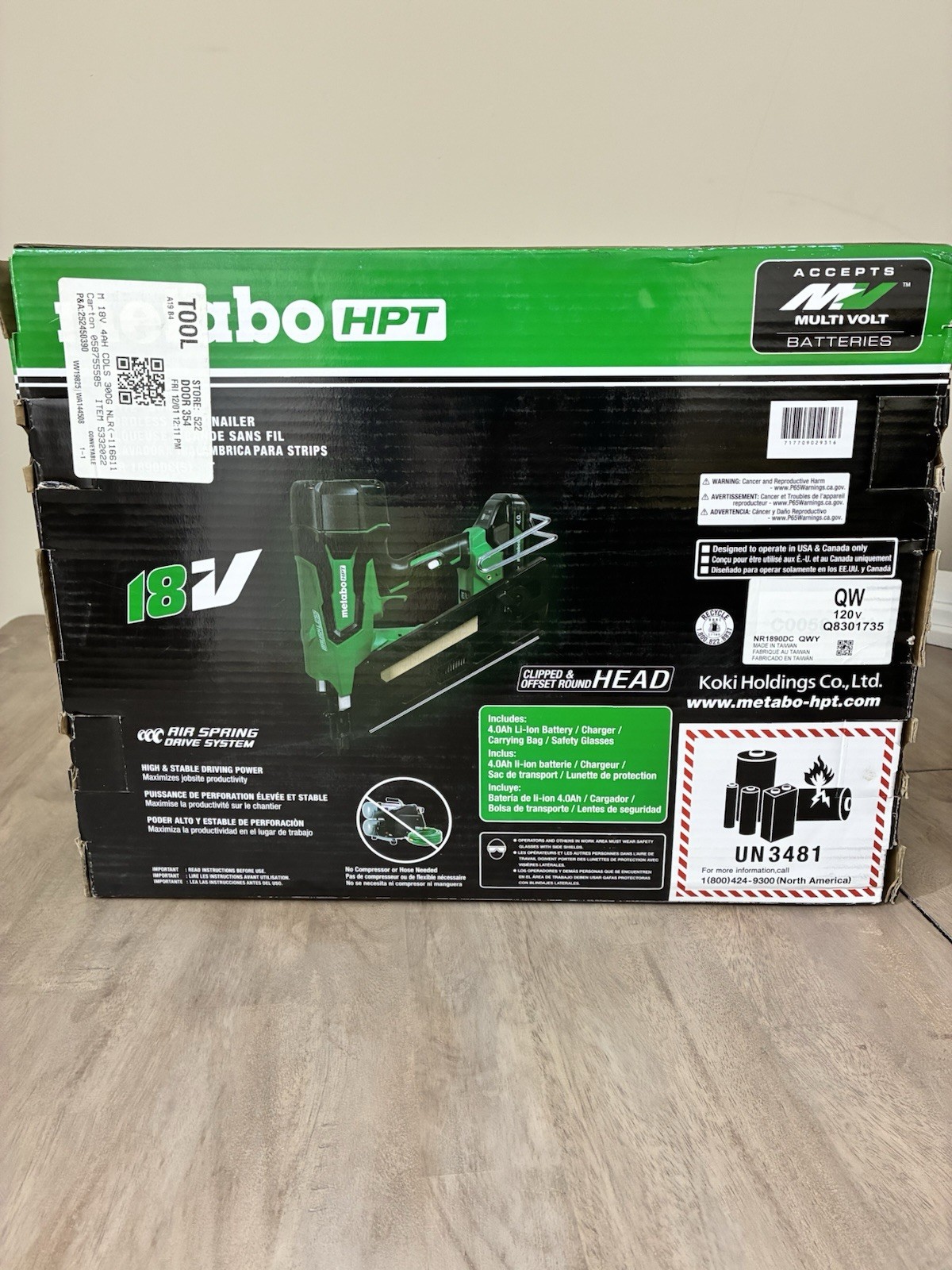 Metabo HPT NR1890DCST 18V 30° Cordless Framing Nailer 3-1/2" – New in Box