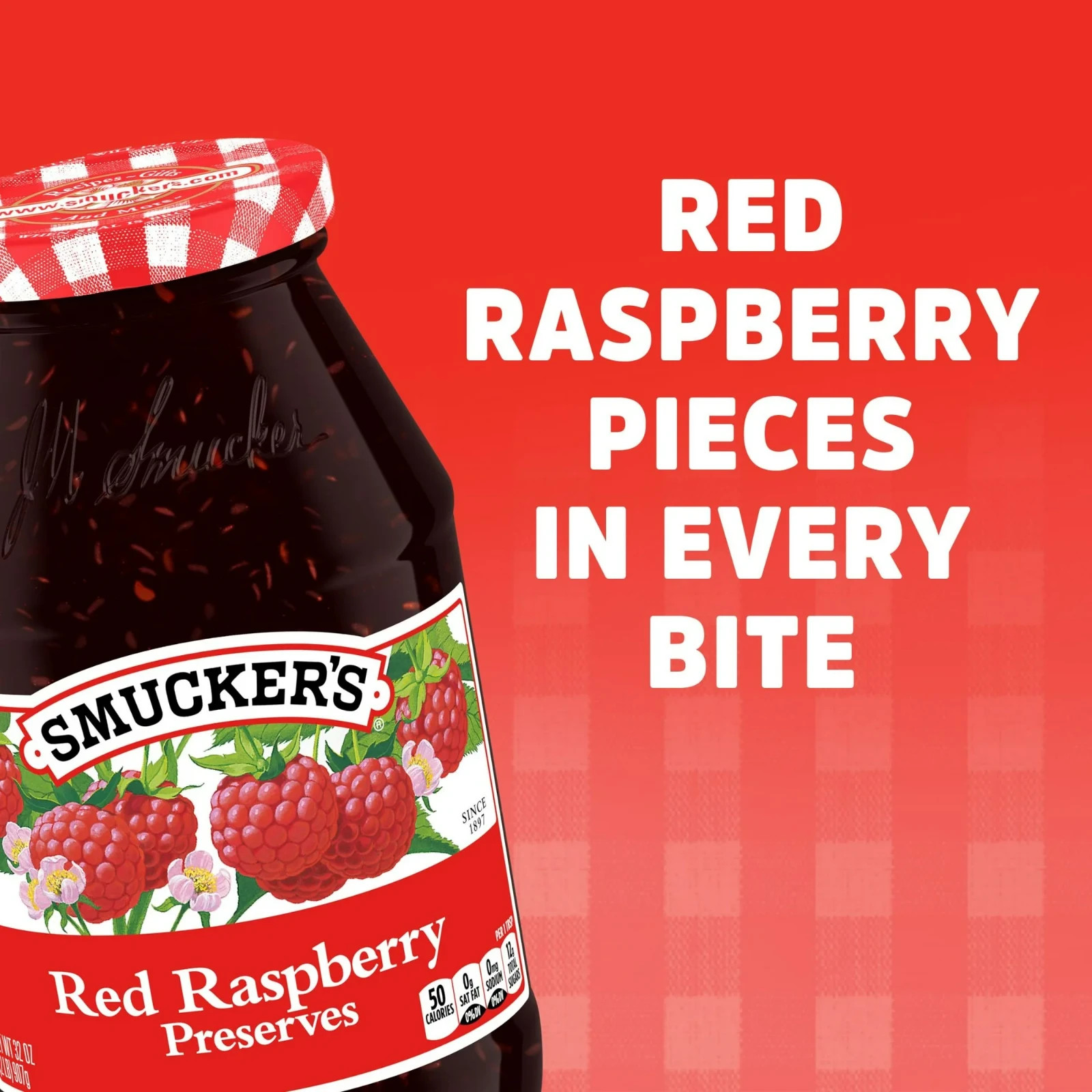Smucker's Red Raspberry Preserves, 32 oz
