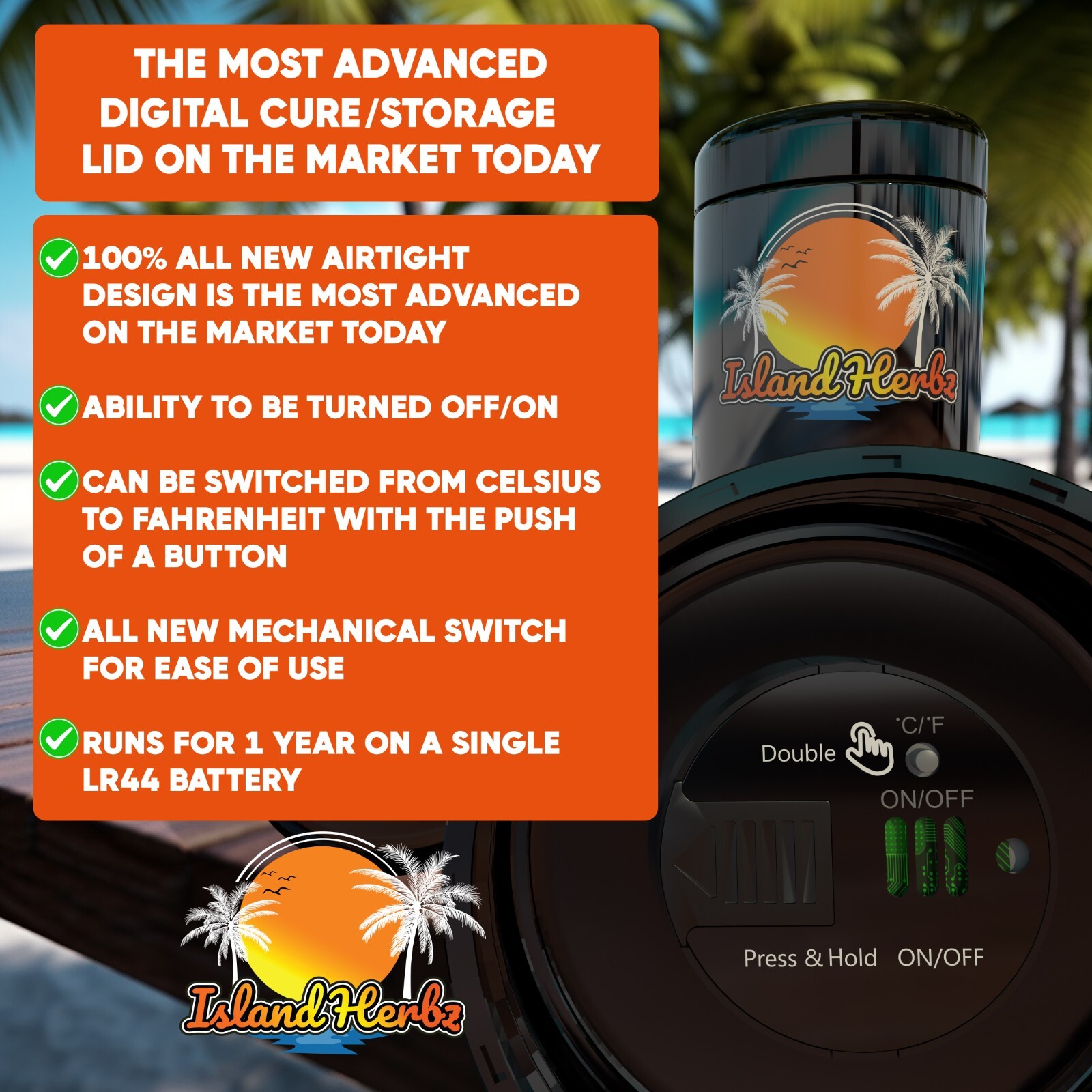 Airtight Smell-Proof 1 Oz Premium Bio-Photonic Cure/Stash/Storage Jar (1 Pack)