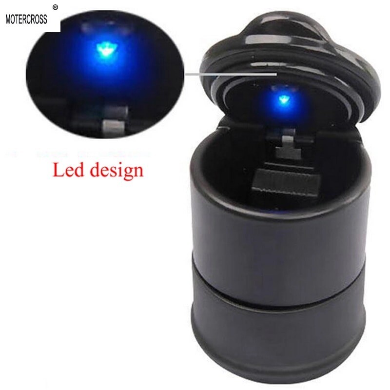 LED Auto Car Truck Cigarette Smoke Ashtray Ash Cylinder holder for Offiice/Home