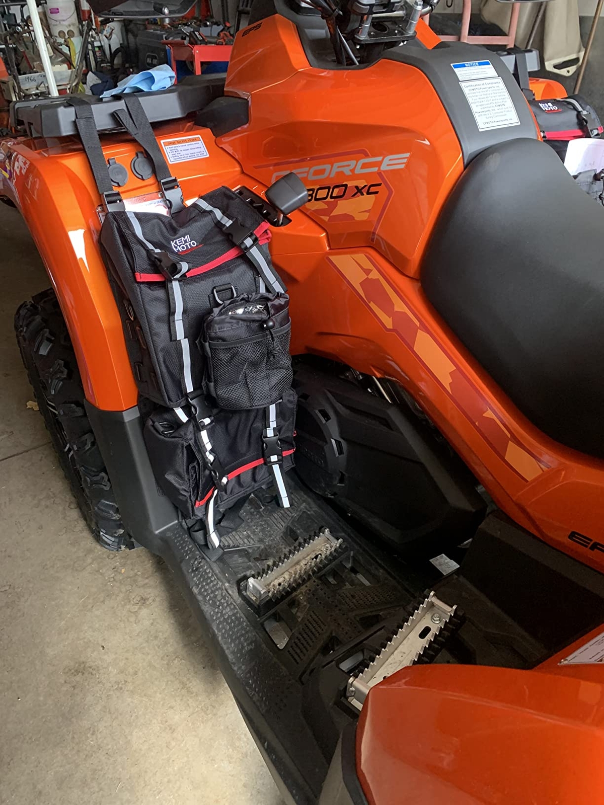 KEMiMOTO ATV Fender Bag Pack Luggage Storage Cargo Black For Sportsman Yamaha