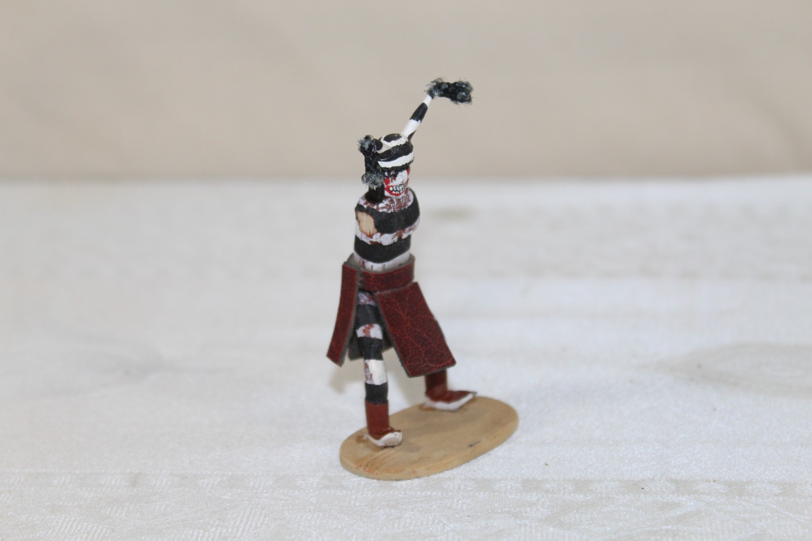 Vintage Hopi Pueblo 3.25" Kachina Doll Hopi Clown Koshare Signed Missing Arms