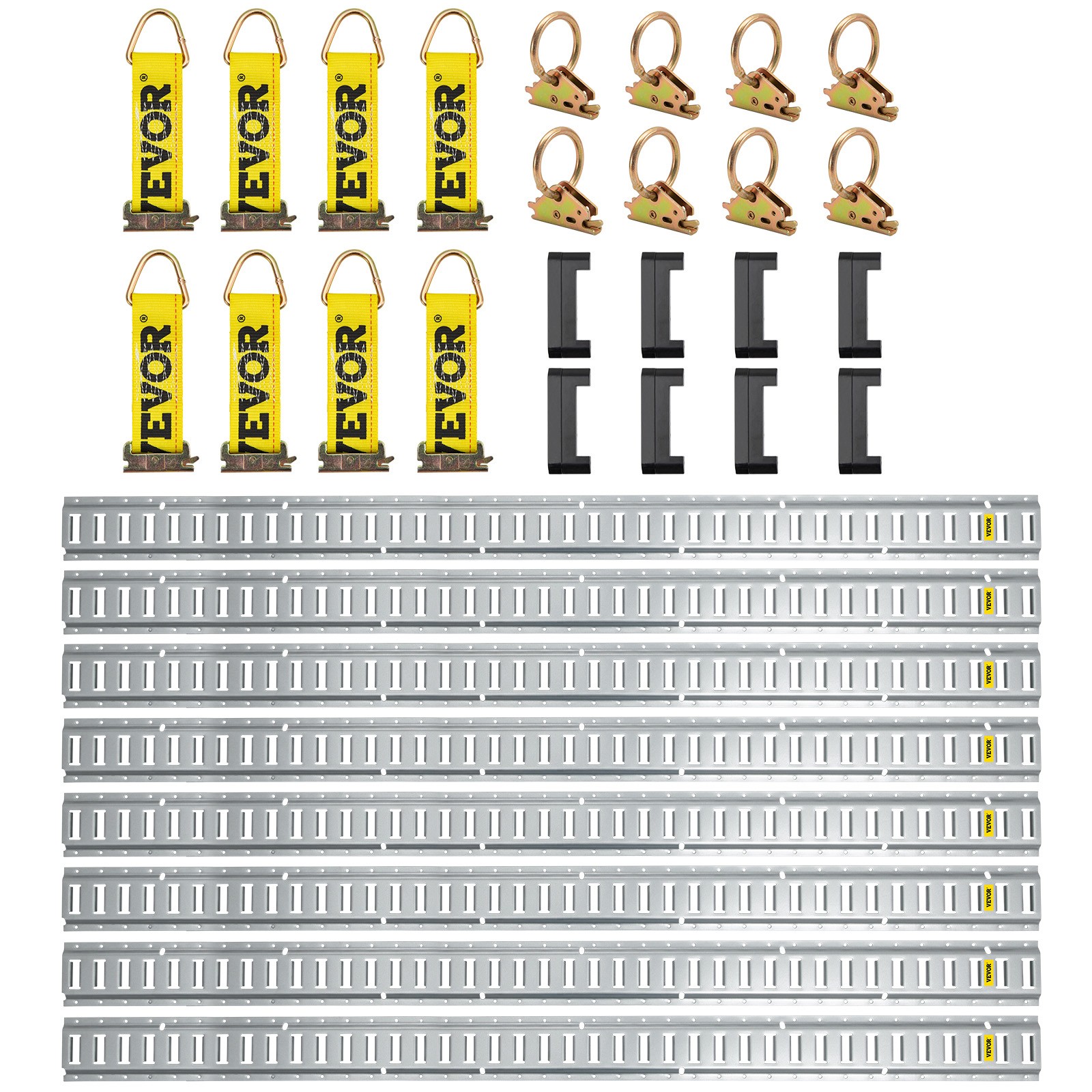 VEVOR E Track Tie Down Rail Kit E Track Rails 34PCS 5' Enclosed Cargo Trailer