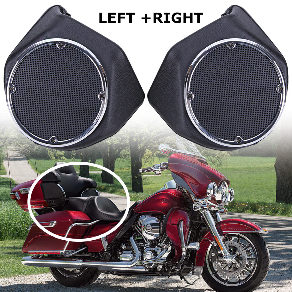 King Rear Trunk 6.5" Speaker Pods For Harley Tour Pak Road Street Electra Glide