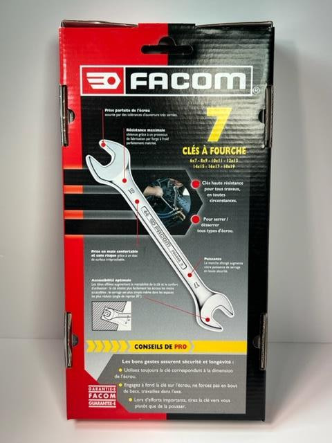 NEW Facom 7pc Double Open End Wrench Set 6/7,8/9,10/11,12/13,14/15,16/17,18/19mm