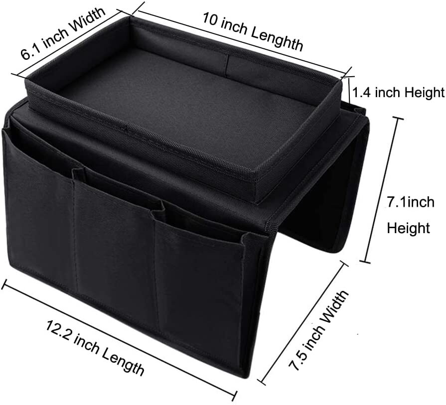 Sofa Armrest Organizer with Cup Holder Tray Couch Armchair Caddy Storage Pockets