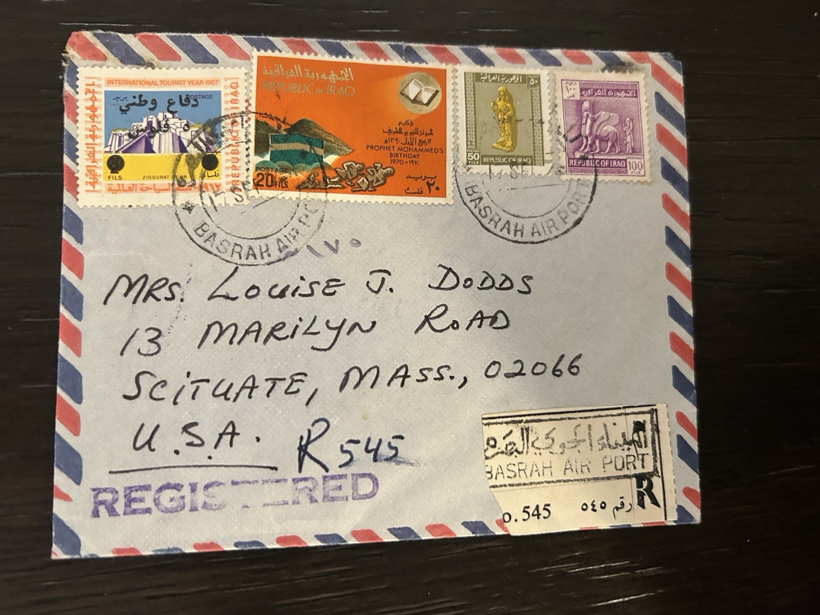 Iraq 1973 Cover To U.S.