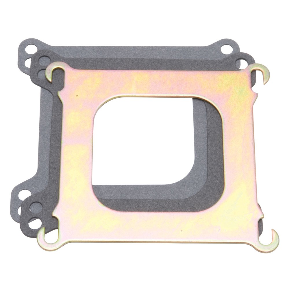 Edelbrock Carburetor Adapter Plate 2732; Square Bore to Spread Bore Steel .093