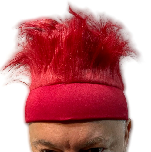 Burgundy Red Fur Headband Funny Clown Wig Punk Spike Hair Hat