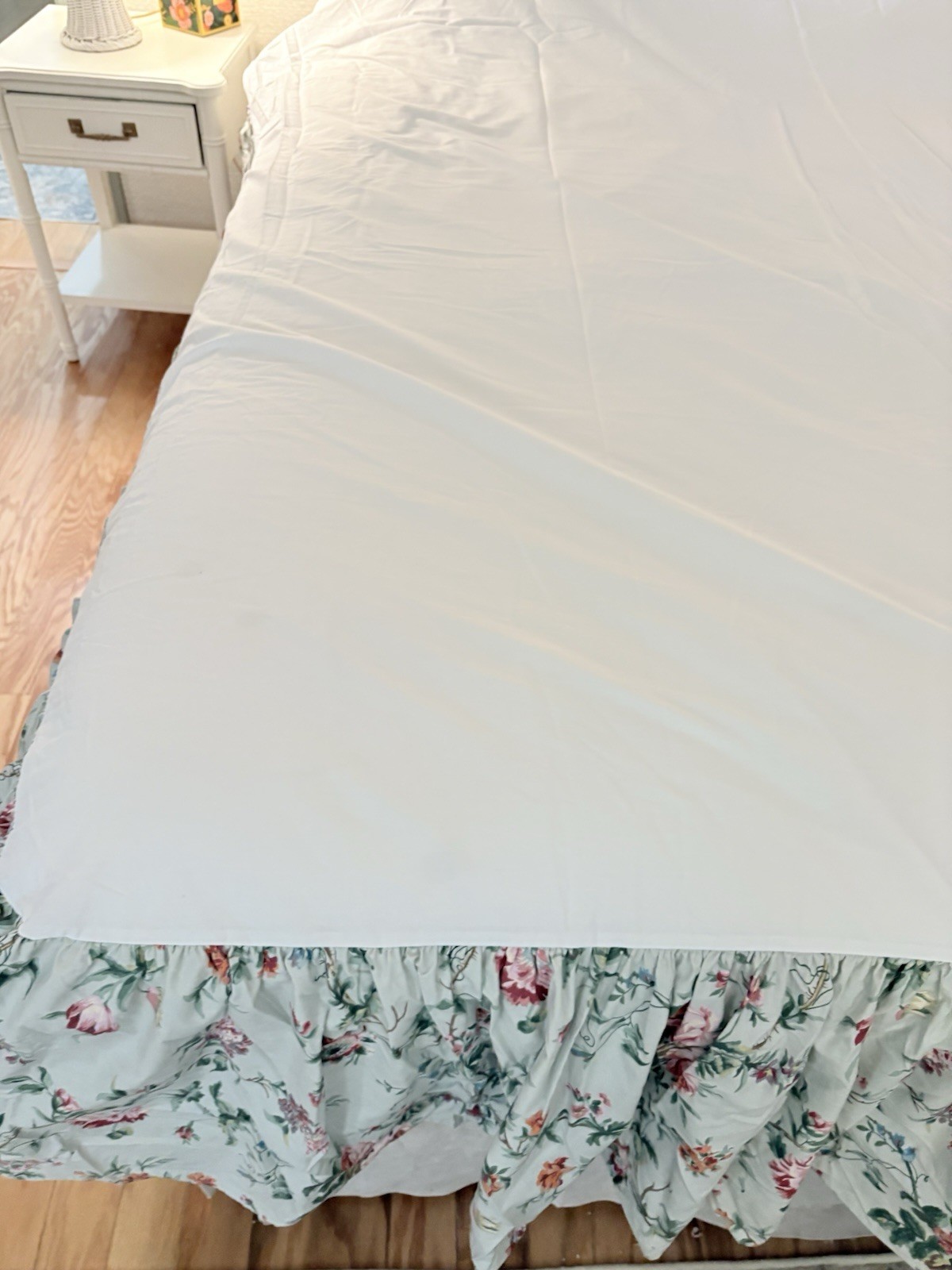 Ralph Lauren Toulouse King Bed Skirt Dust Ruffle - Pewter Excellent