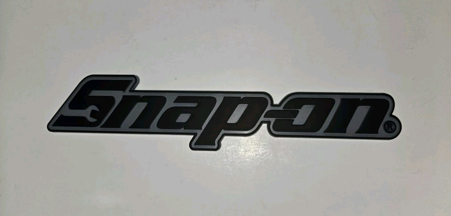 2PK SNAP ON TOOL BOX LOGO EMBLEM MATTE BLACK Plastic Badge Decal 8"+3 BLKOUT DRV