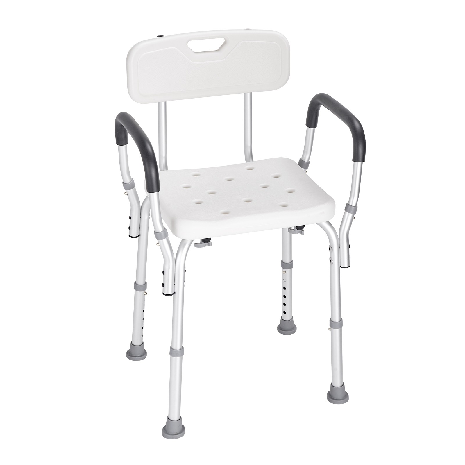 Shower Chair 350lb Adjustable Bath Bench Seat with Back and Arms