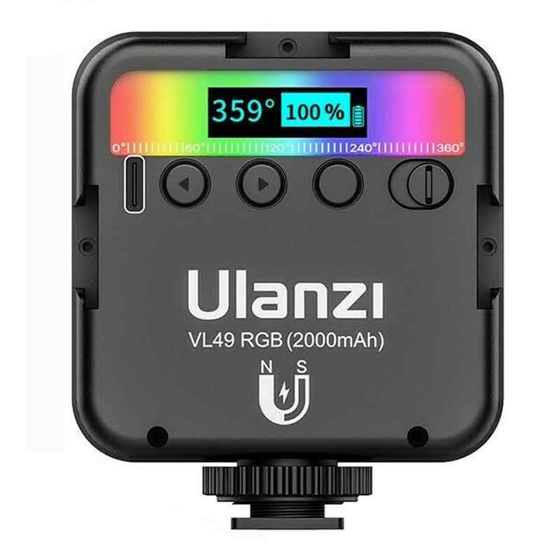 Ulanzi VL49 RGB Video Light Mini LED Camera Light 2000mAh Rechargable Fill Light