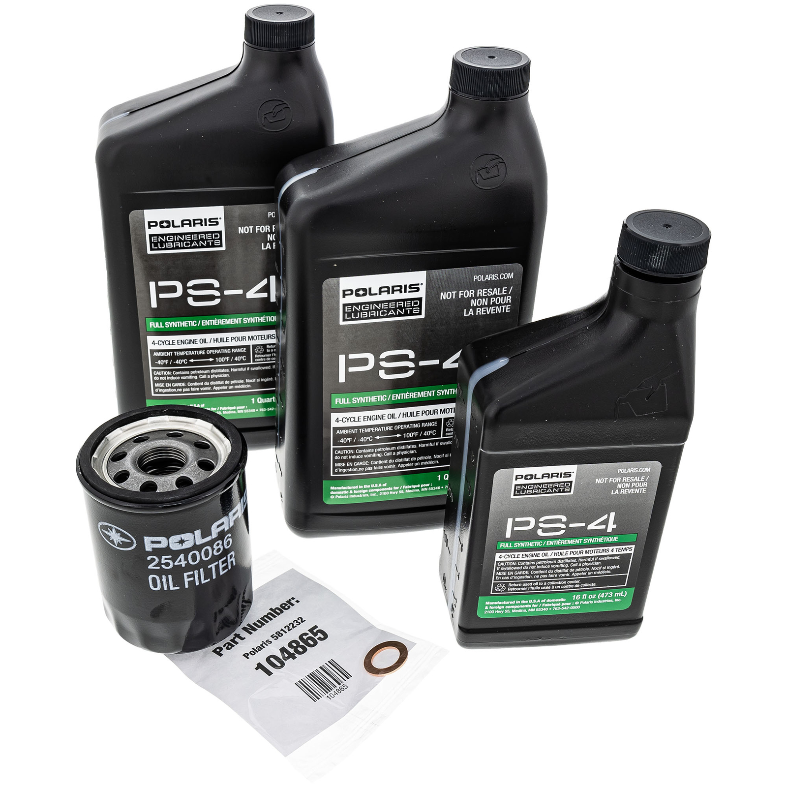 Polaris PS-4 Full Service Oil Change Kit RZR Ranger General XP 900 1000 Crew 4
